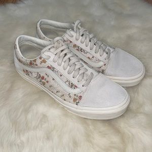 Vans Flower Print Lace Up with Suede